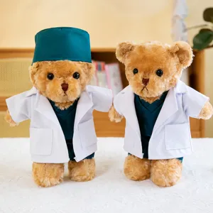 Orsetto di peluche professionale in divisa da medico e infermiere per regali promozionali ospedale