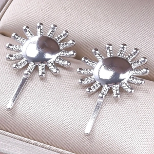 Macro view of 304 stainless steel sunflower earrings with textured solar ray petals