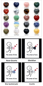 Detailed collection of 20 natural heart-shaped crystal stones with polished finish