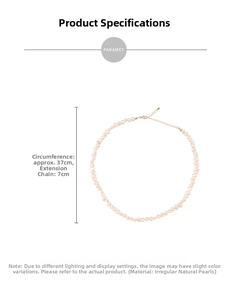 Baroque irregular freshwater pearl necklace with 37cm length and 7cm extender chain detail