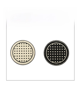 Detail of round plaid rugs with TPR non-slip backing in 80cm 100cm 120cm sizes