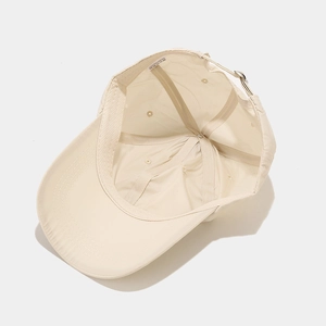 Breathable quick-dry outdoor sun hat in khaki polyester with adjustable metal buckle
