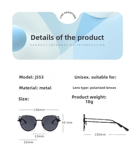 Polarized kids bear sunglasses size chart showing frame width 136mm and lens height 50mm