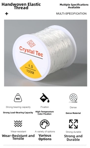 Detailed view of 1.0mm clear elastic cord roll for beaded bracelet DIY jewelry making