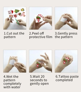 Step-by-step guide for applying waterproof Christmas temporary tattoos for kids party