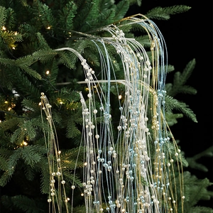 Guirlande De Perles En Plastique Métallique Ornement De Corde Suspendue Pour Arbre De Noël Branche De Perles Décor De Fête
