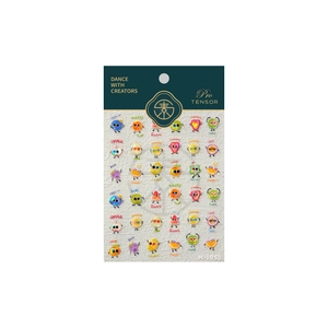 3D holographic fruit stickers for kids featuring cute cartoon faces and laser finish