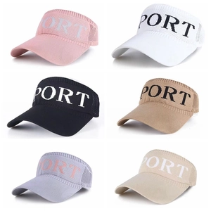 Women's knit sun visor hat collection with Sport lettering in six assorted colors