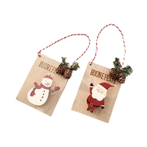 Clips photo de Noël en bois avec bonhomme de neige et décorations de Père Noël
