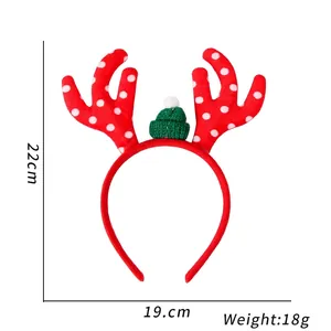 Weihnachts-Rentier-Haarreif mit Maßen 22cm x 19cm und einem Gewicht von nur 18g