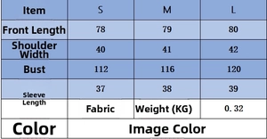 Detailed size chart for linen texture striped knit top and casual pants set in S, M, L