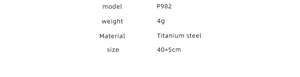 Detailed specifications for titanium steel necklace including weight 4g and size 40+5cm