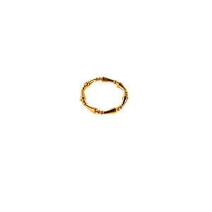 Classic gold-plated bamboo joint stackable ring with minimalist vintage design