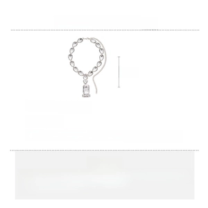 Detailed size diagram for rhinestone teardrop necklace with 50cm adjustable chain