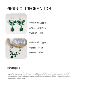 Detailed size and material specification chart for the vintage butterfly jewelry set