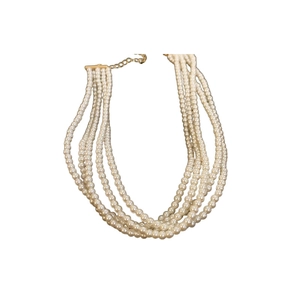 Elegante collana choker a più strati di perle con chiusura dorata per occasioni formali
