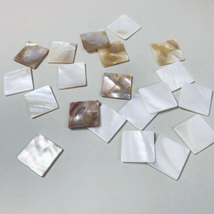 Natural Mother Of Artificial Pearl Shell Slices Polished Round Square Fan Shapes For DIY Jewelry Making Inlay Handicrafts