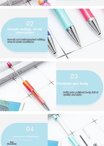 Detailed view of DIY beadable pens with UV gradient finish and detachable metal structure