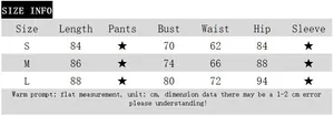 Detailed size chart with length, bust, waist and hip measurements for this bodycon dress