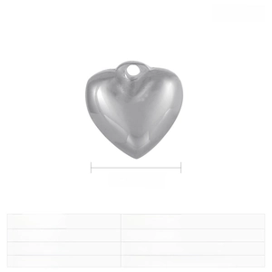 Détail du pendentif cœur 11mm en acier inoxydable avec spécifications de 2g et taille