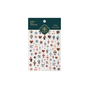Gothic punk nail art stickers TL-432 with leopard heart, crosses and stars patterns