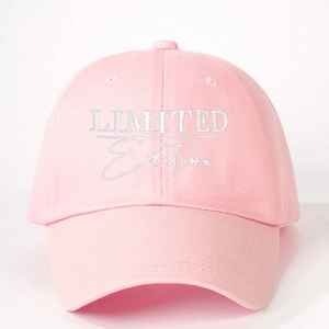 Casquette de baseball en coton rose avec broderie LIMITED Edition et sangle réglable