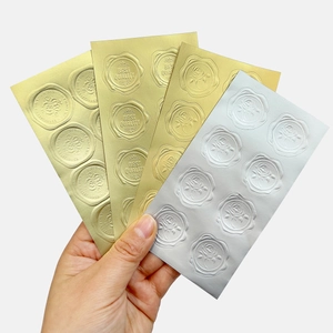 Vintage Metallic Gold Silver Wax Seal Stickers 3D Relief Rose Sealing Labels For Wedding Invitation Envelopes Gift Packaging