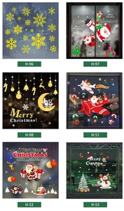 Detailed catalog of Christmas static window stickers with Santa, Reindeer and Snowflakes