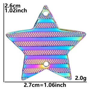 Rainbow star charm detail with dimensions 2.6cm x 2.7cm and weight 2.0g for DIY jewelry