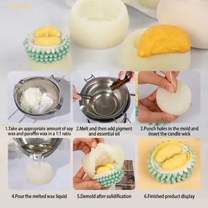 Kit stampo in silicone per creare candele profumate al durian con istruzioni dettagliate