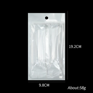 Confezione in plastica trasparente per unghie quadrate lunghe, misure 19,2cm x 9,8cm