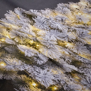Close-up of soft flannel texture on Bohemian Christmas tree mandala tapestry
