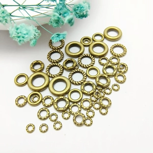Retro Antique Bronze Alloy Spacer Beads Hammered Texture Round Ring Connectors For DIY Jewelry Making Necklaces Bracelets
