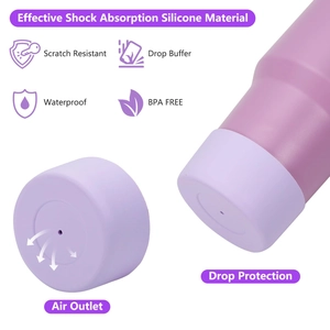 Lilac silicone protective boot for tumblers with shockproof and BPA-free features