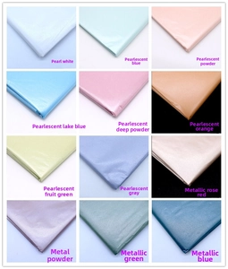 Cartella colori di carta velina perlata e metallizzata per confezioni regalo floreali