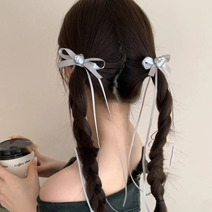 Pince À Cheveux Nœud En Ruban Avec Rose En Satin Et Long Ruban Accessoires Cheveux Élégants Pour Femmes