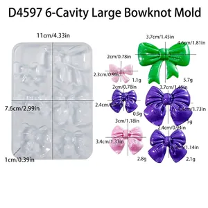 Tableau des tailles détaillé pour moule silicone 6 nœuds papillon pour barrettes DIY