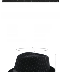Detailed size guide for wool jazz hat showing 58cm circumference and 11cm depth dimensions