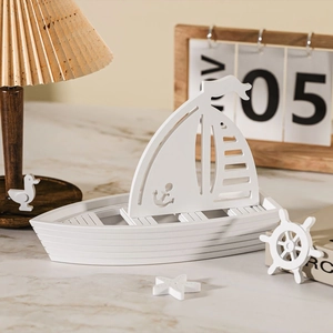Kit déco bateau à voile nautique DIY avec gouvernail et étoile de mer pour bureau