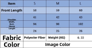 Detailed size chart for V-neck short sleeve knit top including length bust and fabric specs