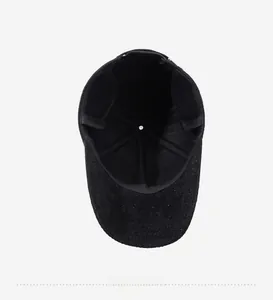 Internal view of men's winter hat with warm ear flaps and thick lining details