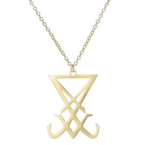 Collier Pendentif Sceau De Lucifer Acier Inoxydable Symbole Occulte Satanique Bijoux Gothiques Pour Hommes Femmes