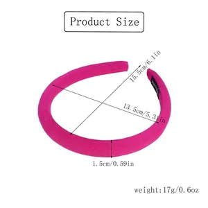 Pink minimalist non-slip headband dimensions and size guide for versatile daily wear