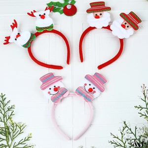 Lot de 3 serre-têtes de Noël avec motifs renne, Père Noël et bonhomme de neige