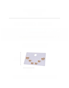 Detail specifications of copper zircon bear earrings with size and weight measurements