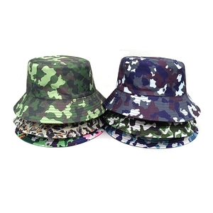 Camouflage Bucket Hat Polyester Sun Protection Outdoor Hiking Fishing Basin Cap Vintage Casual For Men Women
