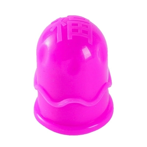 Rose red silicone cupping therapy jar with Fu character engraving for pediatric massage