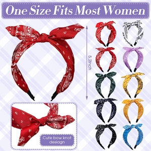 8-pack boho paisley knotted headbands for women featuring diverse vintage patterns