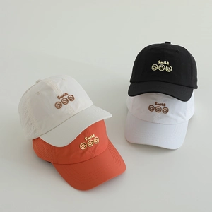 Children Baseball Cap Quick Dry Breathable Sun Protection Outdoor Sports Smile Embroidery For Boys Girls