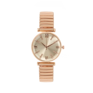 Montre À Quartz Mode Pour Femmes Strass Bracelet Élastique Montre-Bracelet Analogique Décontractée Élégante